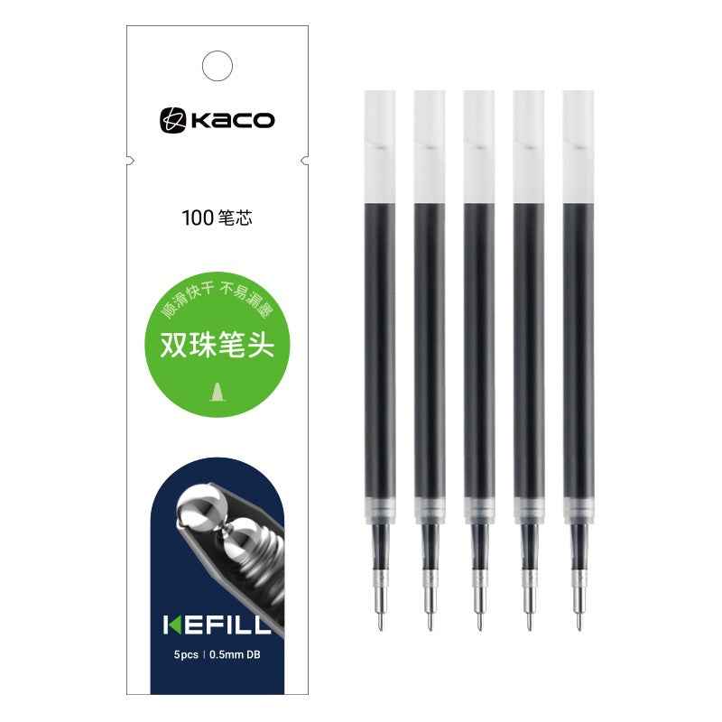 KACO K7 Transparent Gel Pen 4 Pack with 5pcs Black Ink Refills