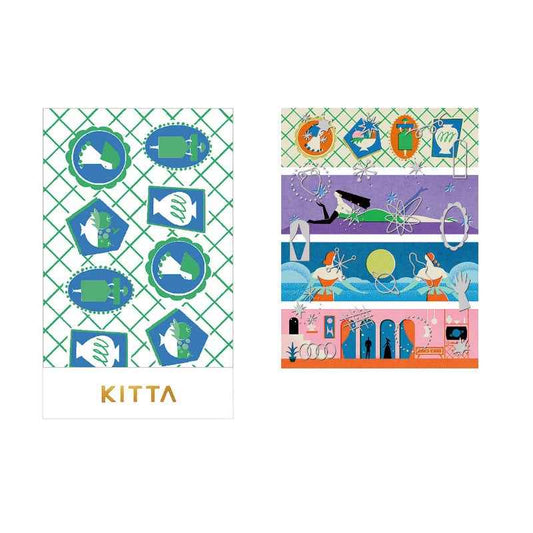 KING JIM KITTA Masking Tape Stickers Collage Planet (KTC002)