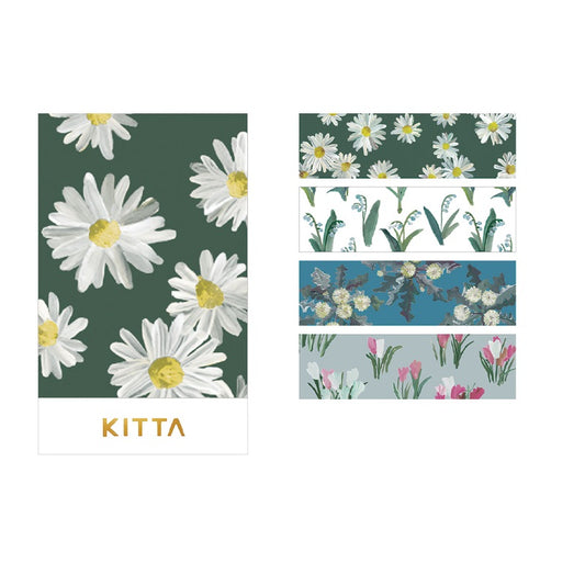 KING JIM KITTA Masking Tape Sticker - BASIC KIT074 Flower 9
