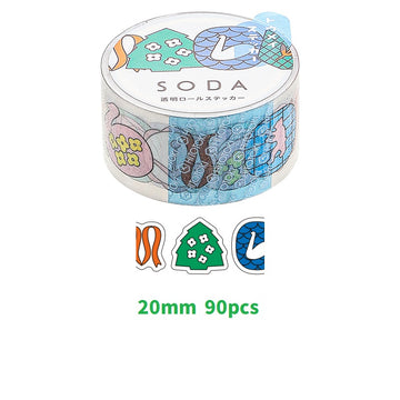 KING JIM SODA Transparent Masking Tape Stickers CMTS20-005 Badge