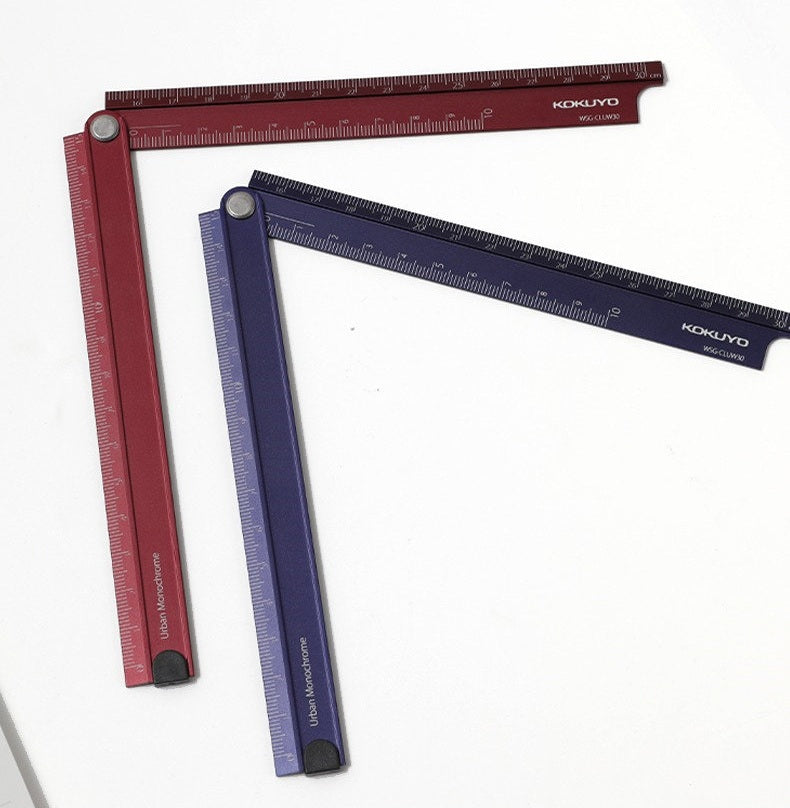 KOKUYO Urban Monochrome Aluminum Folding Ruler, 15–30 cm