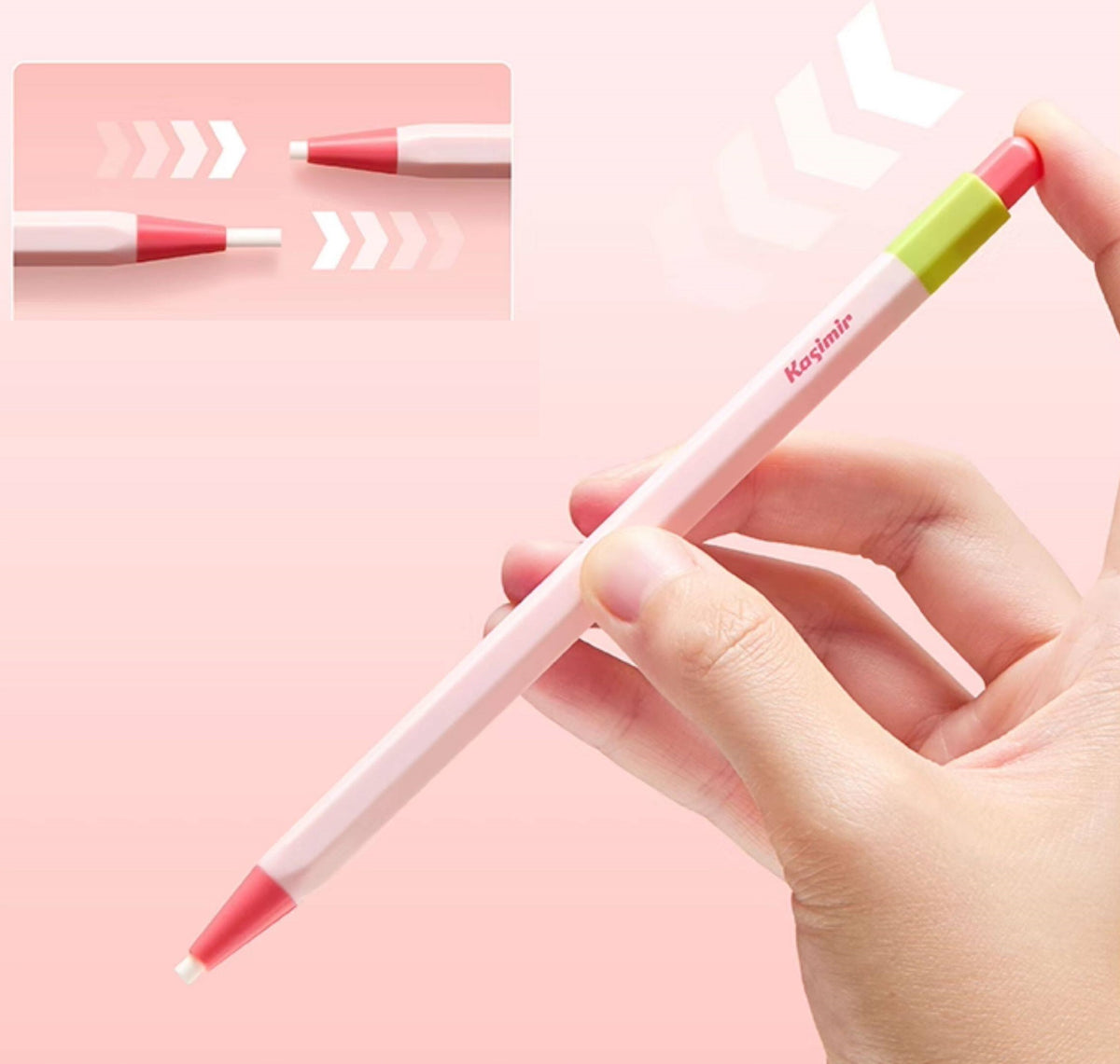 Kasimir Click Eraser Pen with 10 Refills — No-Sharpen Retractable Precision Eraser