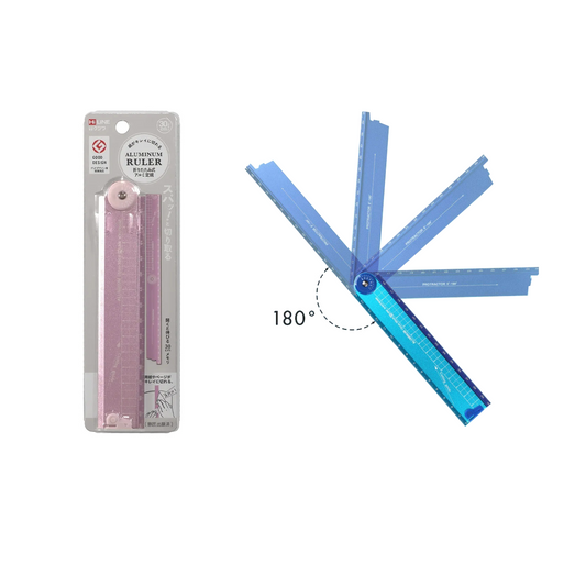 Kutsuwa HiLine Folding Aluminum Ruler 15-30cm Purple