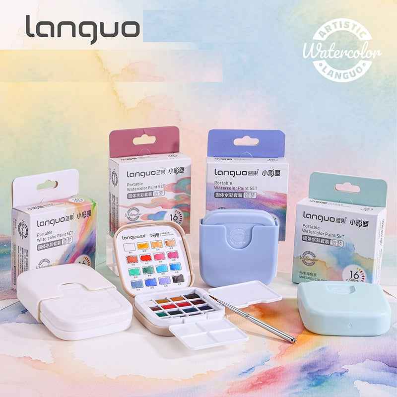 LANGUO Watercolor Paint Set,Field Pocket,16 Colors