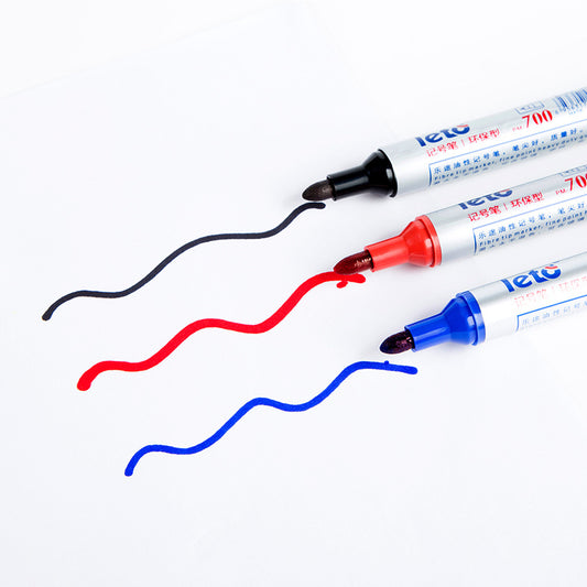 LETO PM-700 Oil-Based Permanent Marker Bullet Tip| 12-Pack | Black, Red or Blue
