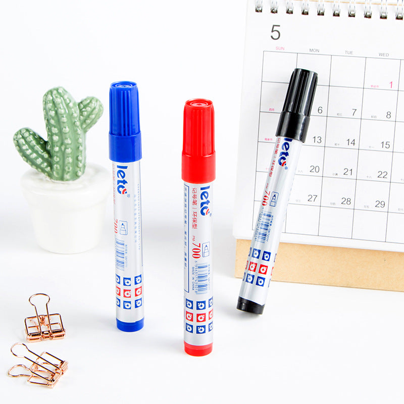 LETO PM-700 Oil-Based Permanent Marker Bullet Tip| 12-Pack | Black, Red or Blue