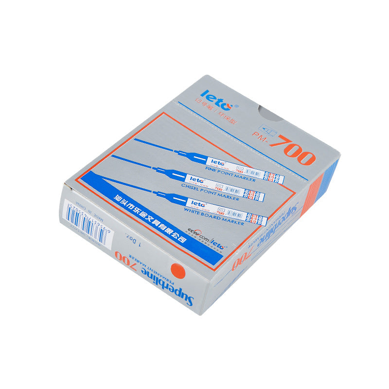 LETO PM-700 Oil-Based Permanent Marker Bullet Tip| 12-Pack | Black, Red or Blue