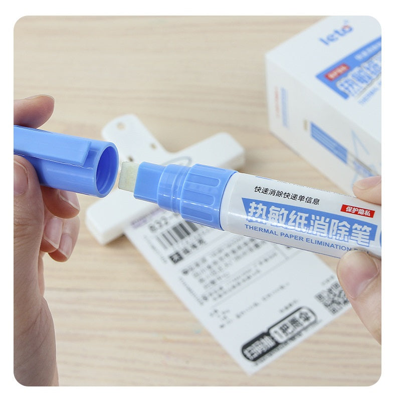 LETO Thermal Paper Eraser Pen Privacy Protection Correction Pen 12-Pack
