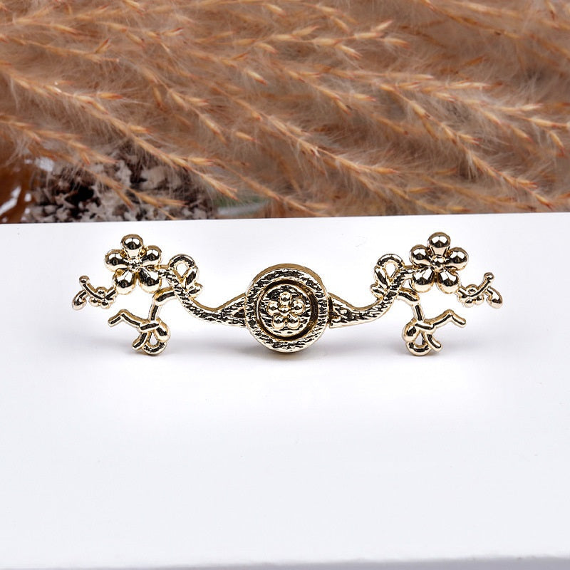 5cm Chinese Style Vintage Gold Silver Plum Blossom Metal Frog Buttons 20pcs Light Gold