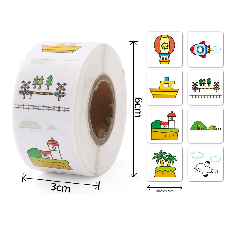 3000Pcs Transportation Construction Vehicle Truck Stickers