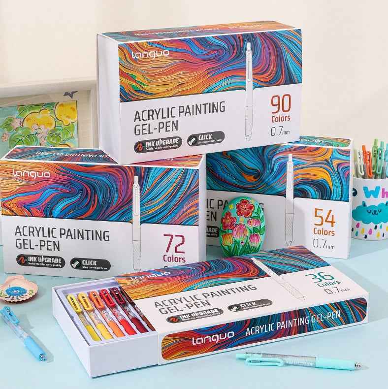 Languo 36 Colors Retractable Gel Pens 0.7mm for Coloring Drawing