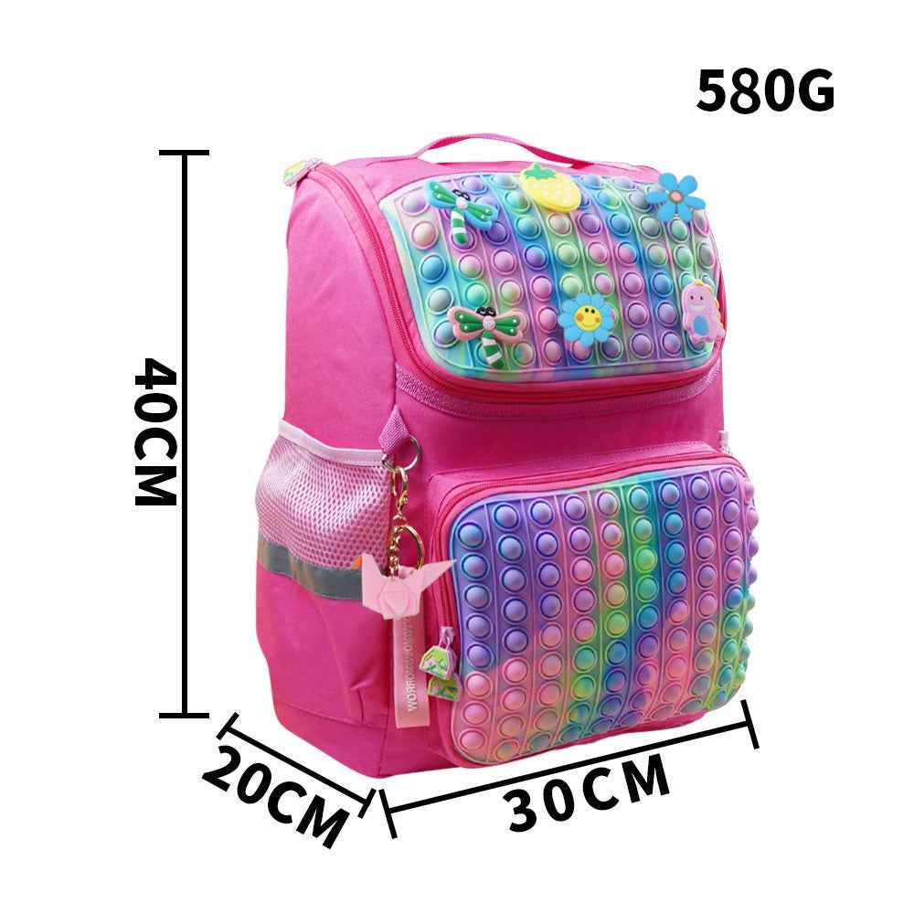 Double Shoulder Backpack Silicone Bubble School Bag