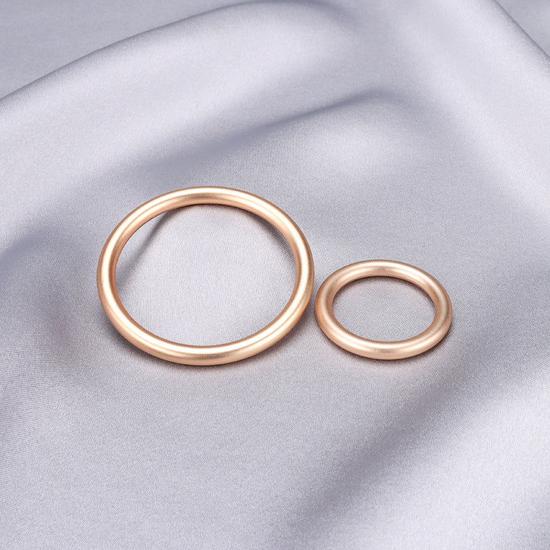20-45mm Metal Solid Ring Buckle Belt Bag Strap DIY 2 Pack (Gold + Black)