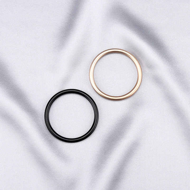 20-45mm Metal Solid Ring Buckle Belt Bag Strap DIY 2 Pack (Gold + Black)