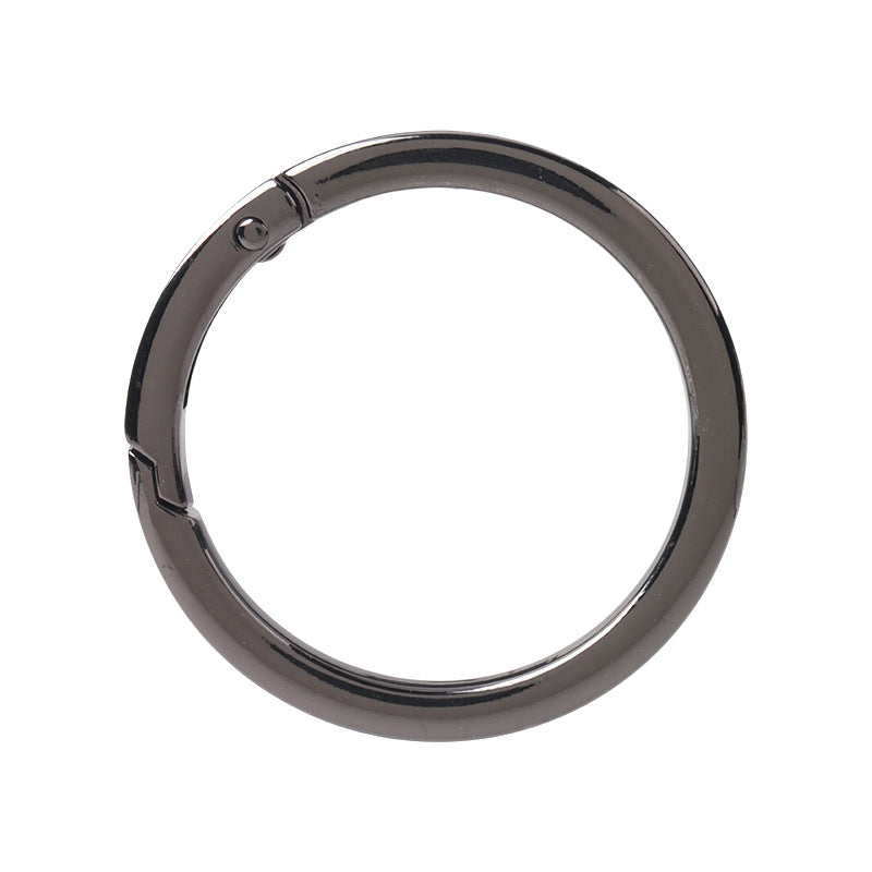 16-38mm Metal DIY Open Ring Spring Hook Buckle 10pcs Black