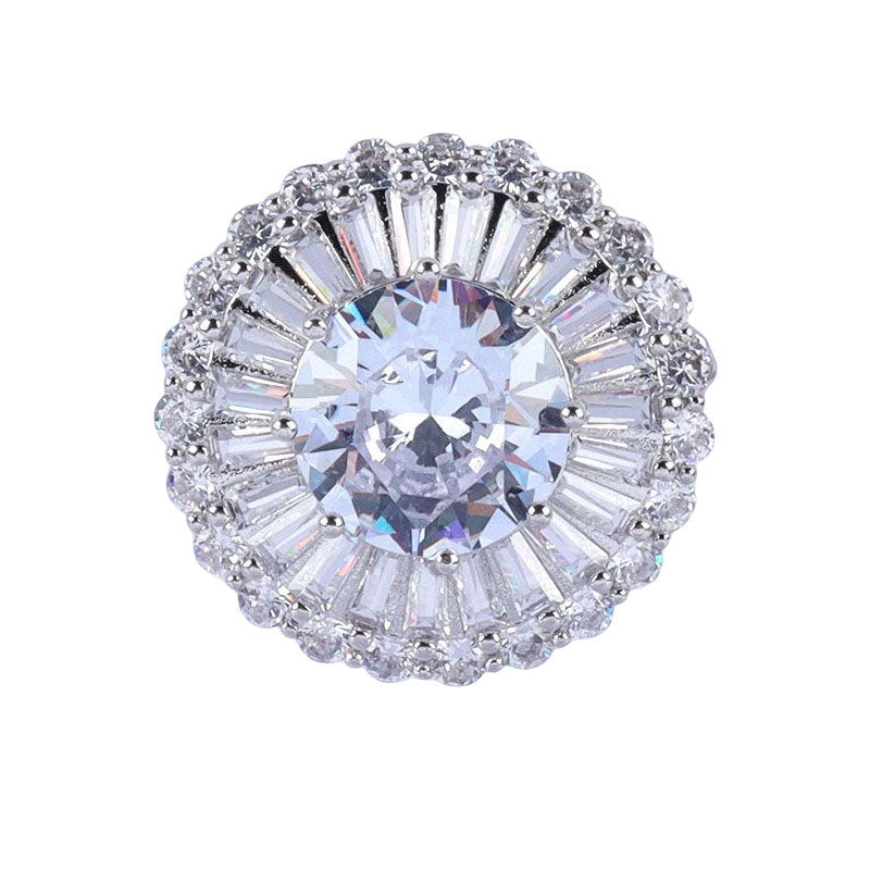 12.5-24mm Premium Zircon Decorative Buttons Metal Shank 4pcs