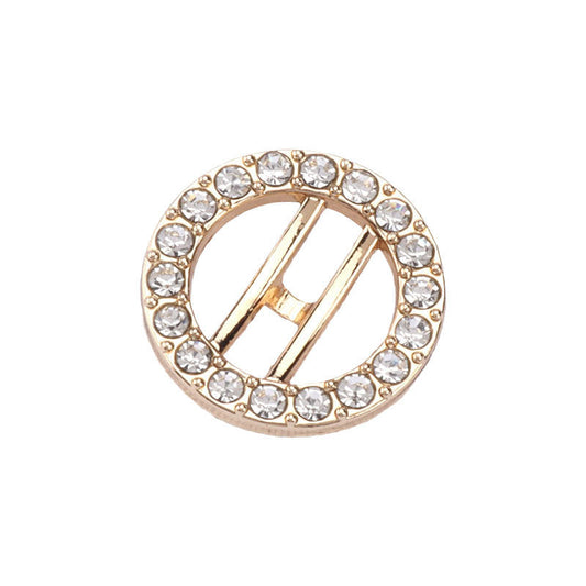10/12/15mm Rose Gold Metal Hollow Rhinestone Buttons for Women Cardigans 20pcs