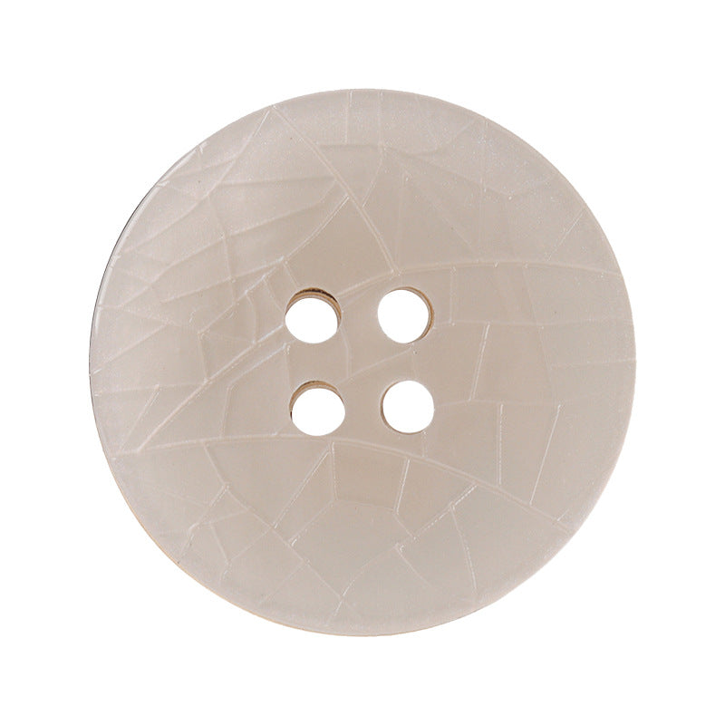Black White Cracked Texture Resin Metal Round Four Hole Buttons 20 Pack