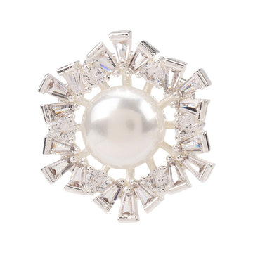 36L All-Copper Zircon and Pearl Coat Decorative Button 2PCS