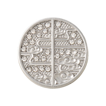 15/18/20/23mm Round Diamond Chinese Style Patterned Metal Buttons 12pcs