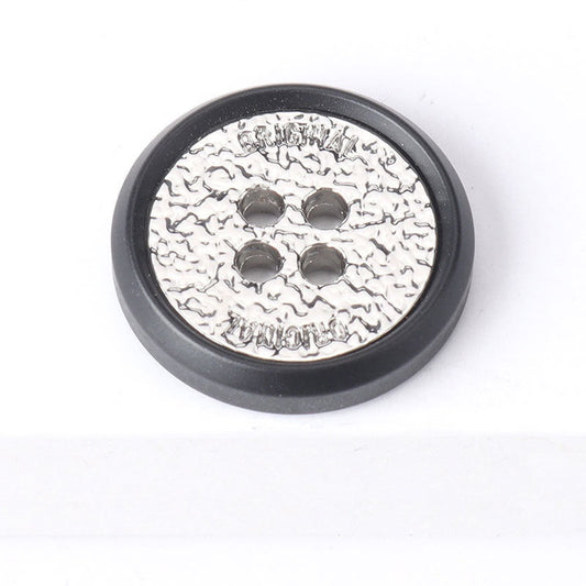 Resin Metal Four Hole Two-Tone Buttons for Cashmere Coats 20 Pack Gunmetal