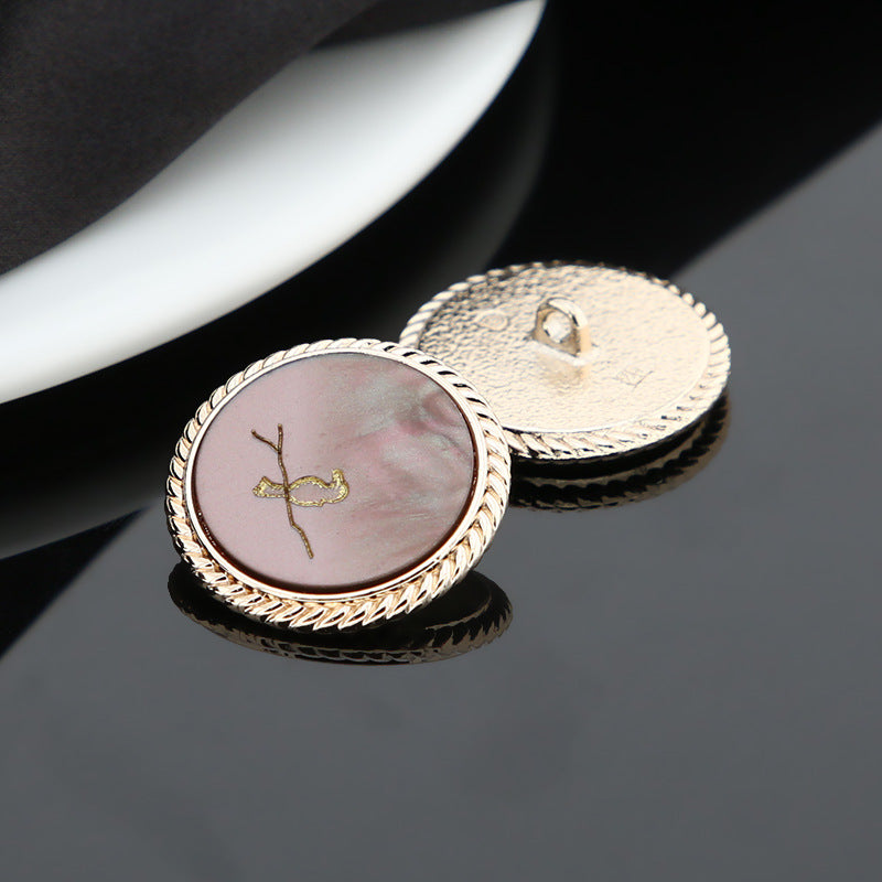 Black Brown Beige Bird Round Shank Buttons Golden/Silver Metal Base 15 Pack Gold Coffee