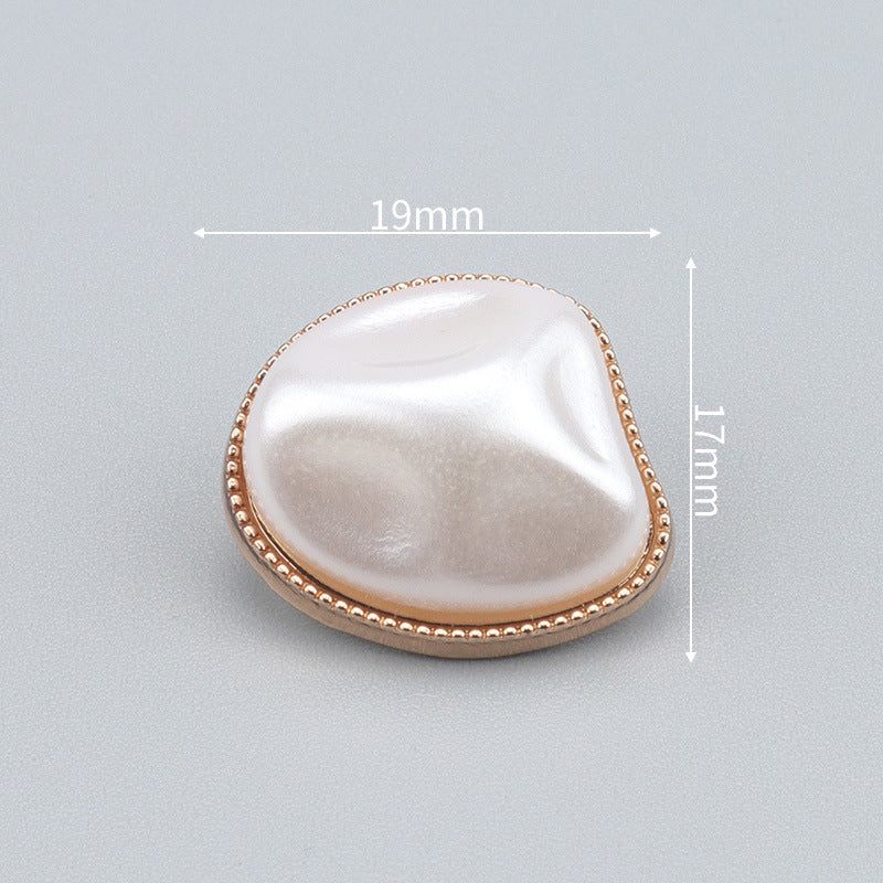 Metal and Pearl Oval Diamond-Inlaid Buttons for Knitwear Coats 6pcs B