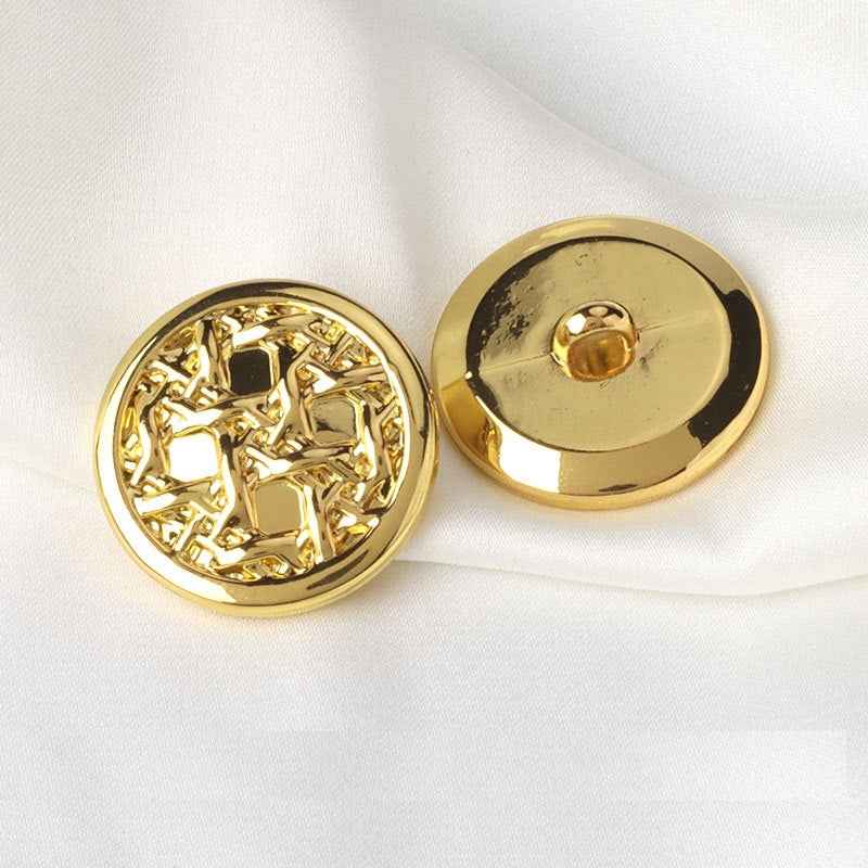 18/20/22/25mm Solid Gold Round Buttons with Shanks for Men's and Women's Suits 6pcs