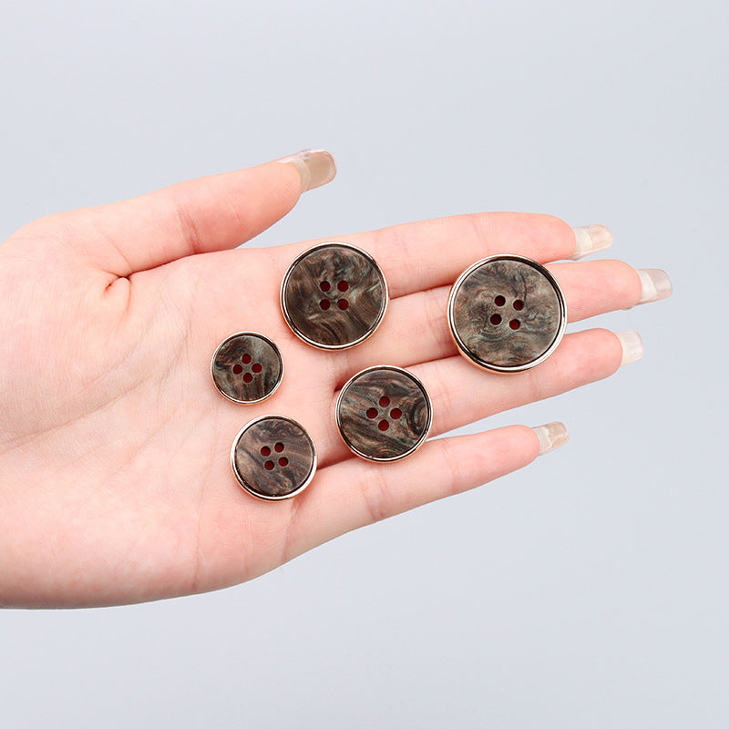 15-25mm Round Metal Resin Combined Four Hole Buttons 25 Pack