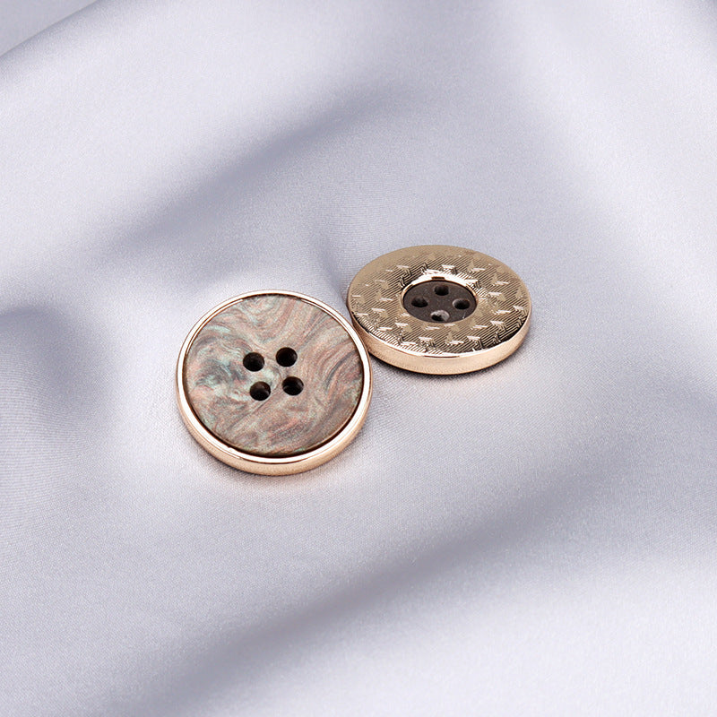 15-25mm Round Metal Resin Combined Four Hole Buttons 25 Pack