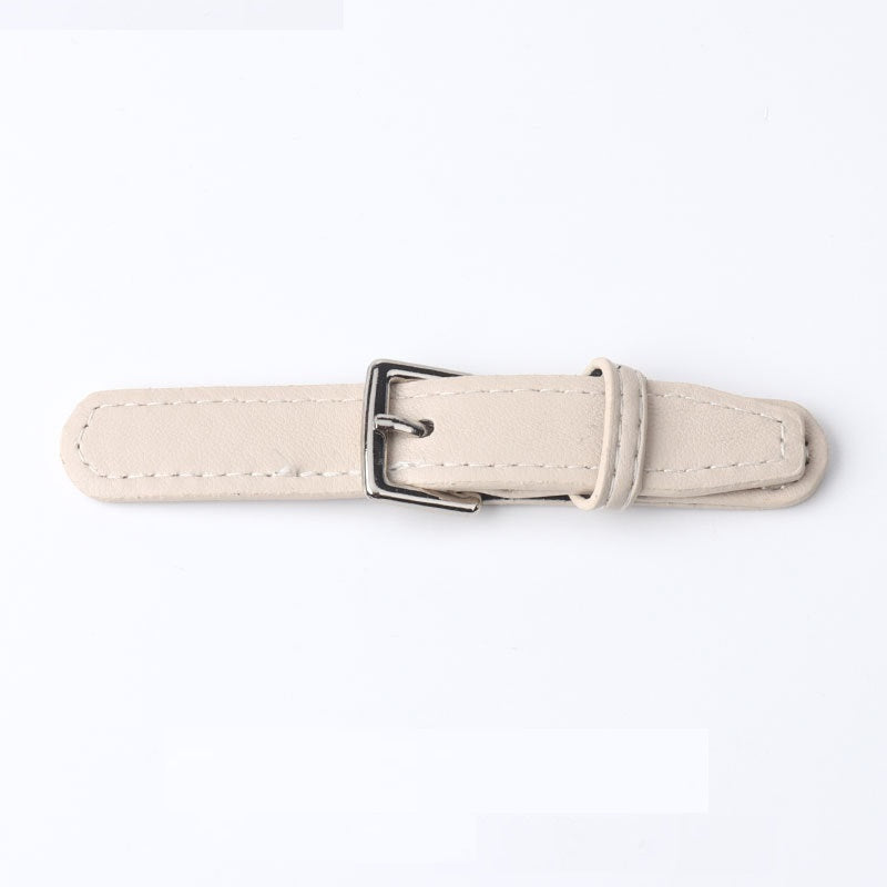 100mm Beige Khaki Black Leather Coat Sewing Sew-On Buckle Beige