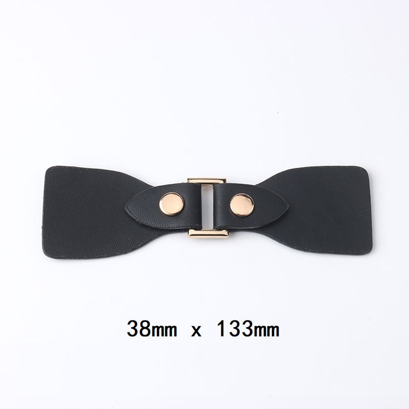 Black Leather Decorative Metal Buckles for Coats and Jackets 6pcs 133mm