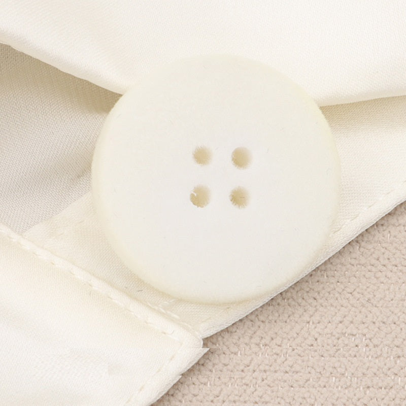 15-25mm White Black Blue Flat Four-Eye Flocked Velvet Buttons 20 Pack White