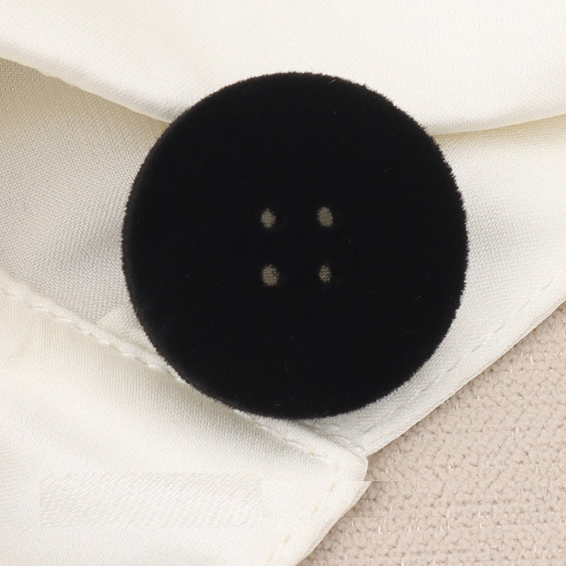 15-25mm White Black Blue Flat Four-Eye Flocked Velvet Buttons 20 Pack Black