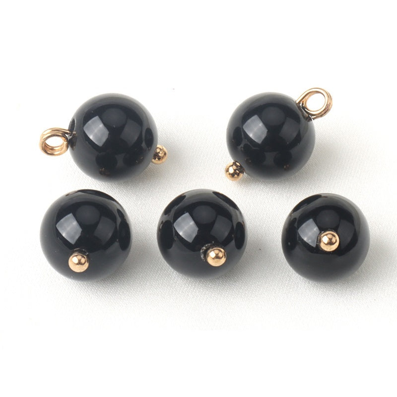 10mm Round Agate Buttons Decorative Buttons for Chinese Tang Suit 30 Pack