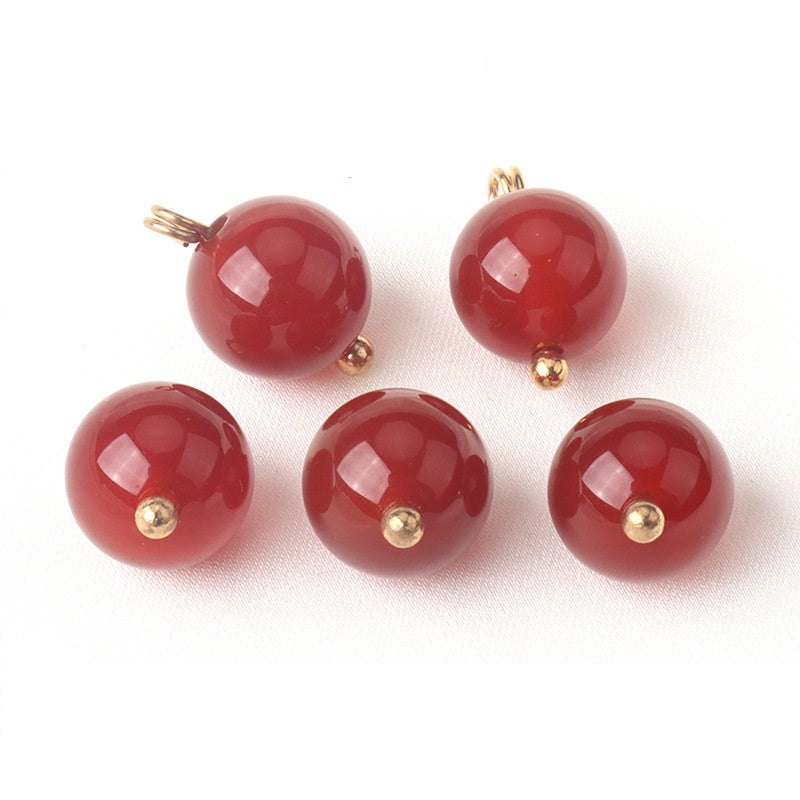 10mm Round Agate Buttons Decorative Buttons for Chinese Tang Suit 30 Pack