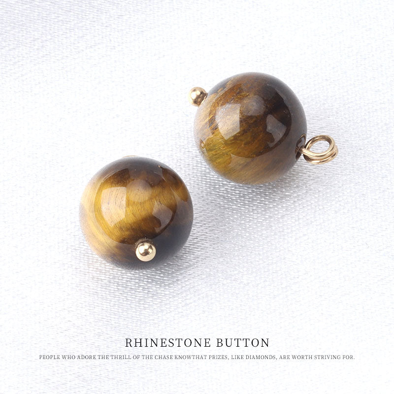 10mm Natural Stone Bead Frog Knot Button for Chinese Retro Silk Clothing Amber