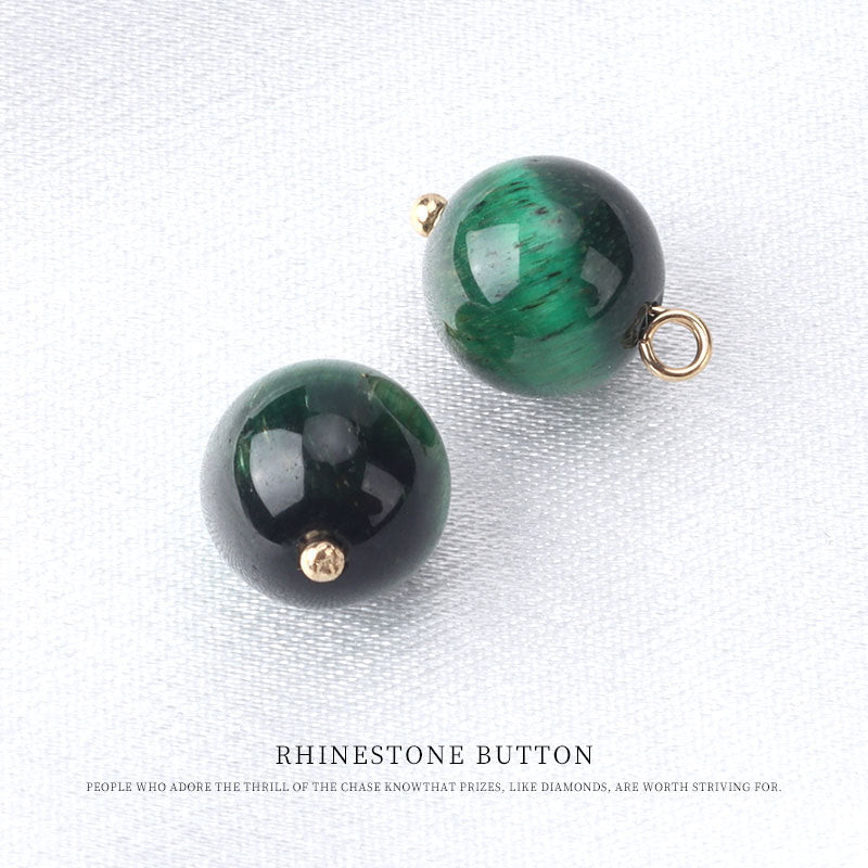 10mm Natural Stone Bead Frog Knot Button for Chinese Retro Silk Clothing Green