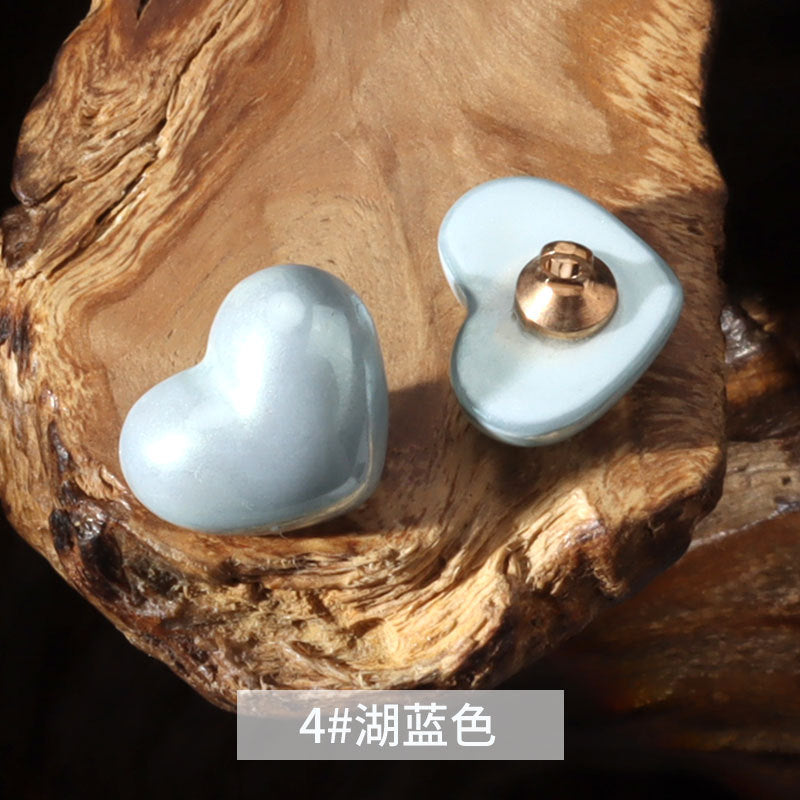14mm Heart-Shaped Plastic Decorative Button for Kids' Clothes 40 Pack