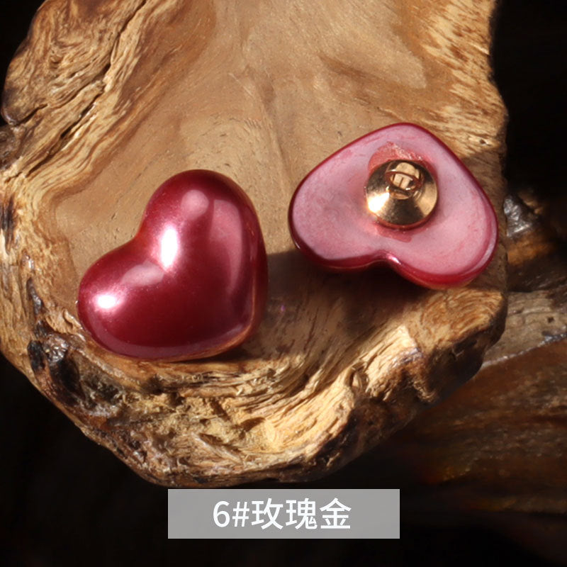 14mm Heart-Shaped Plastic Decorative Button for Kids' Clothes 40 Pack