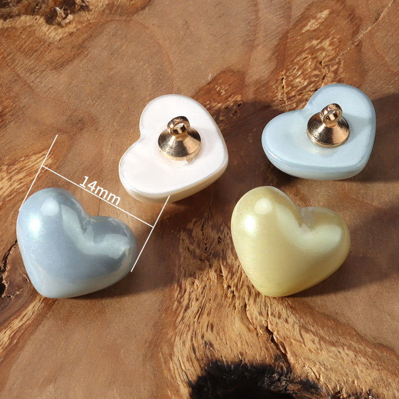 14mm Heart-Shaped Plastic Decorative Button for Kids' Clothes 40 Pack