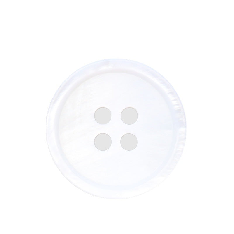 9-25mm Round 4-Hole White Pearl Shell Buttons for Shirts Suits 90 Pack