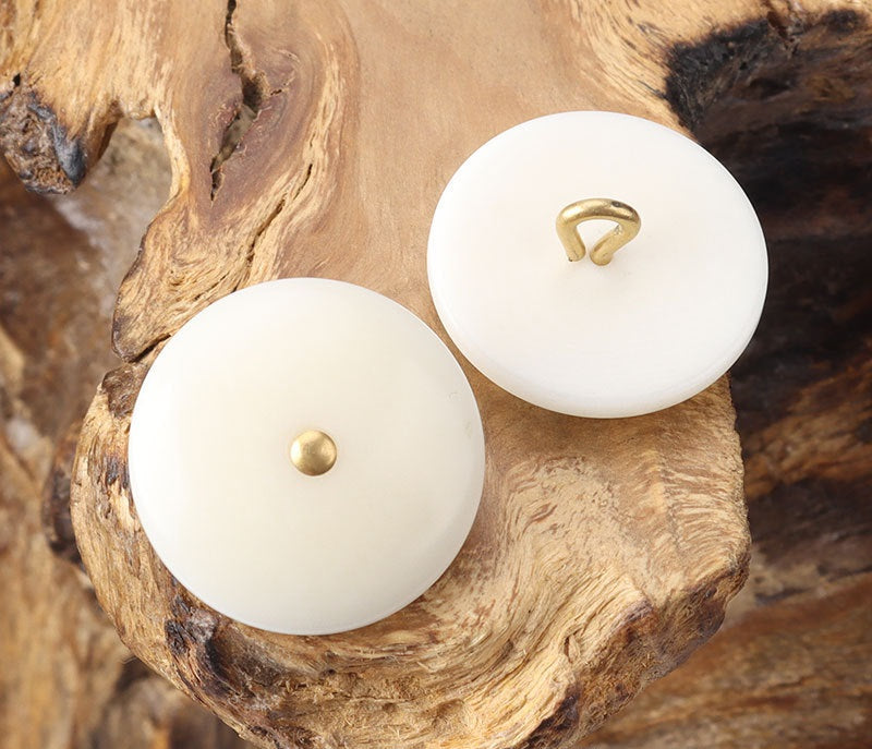 11.5-20mm Round Beige Black Brown Corozo Bread Shank Buttons 12pcs Beige
