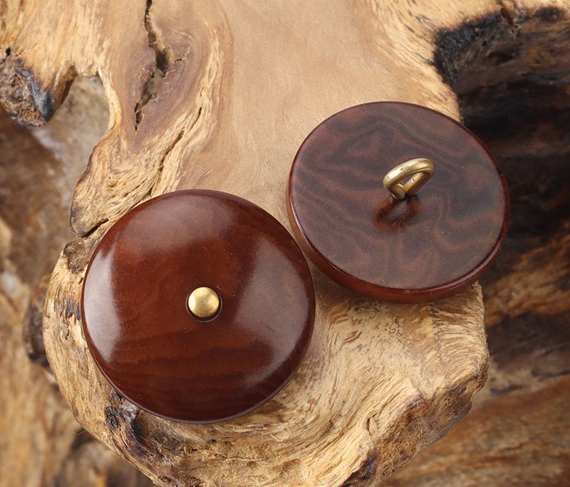 11.5-20mm Round Beige Black Brown Corozo Bread Shank Buttons 12pcs Brown