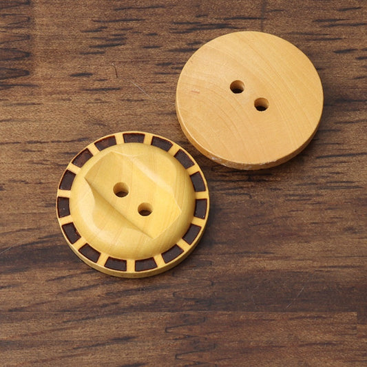 10-22mm Round 2-Hole Laser Poplar Wood Buttons for Linen Shirt Sweater Cardigans Knitwear