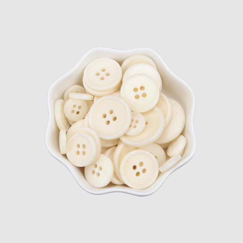 11.5-23mm Vintage Natural Bone Buttons for Sweaters Coats 25 Pack White