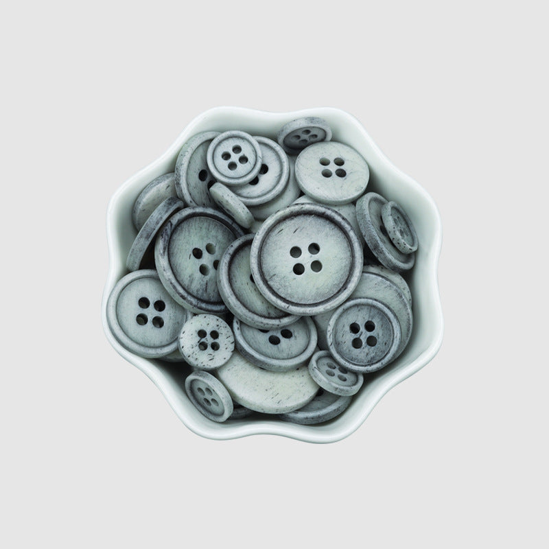 11.5-23mm Vintage Natural Bone Buttons for Sweaters Coats 25 Pack Gray