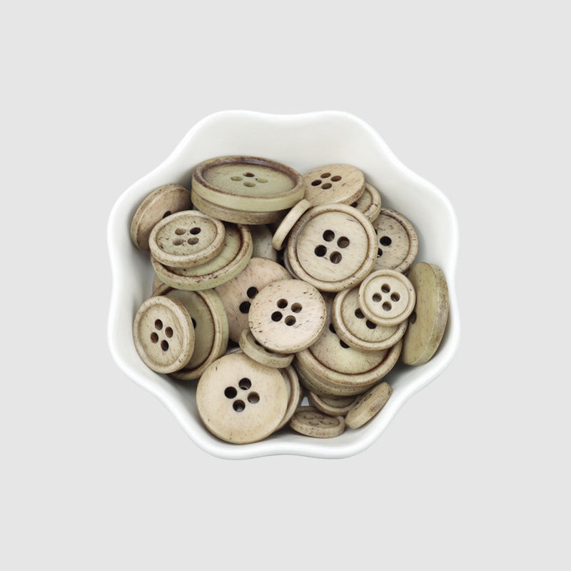 11.5-23mm Vintage Natural Bone Buttons for Sweaters Coats 25 Pack Khaki
