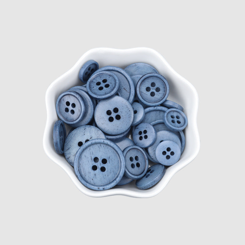 11.5-23mm Vintage Natural Bone Buttons for Sweaters Coats 25 Pack Blue