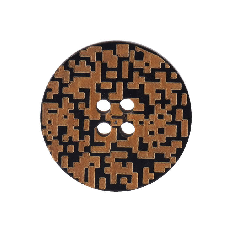 15 - 25mm Round 4-Hole Genuine Horn Buttons with Laser Treated Yellowing 10pcs